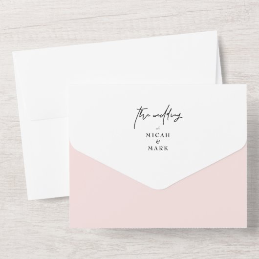 Waterverf Lente bloeiende bomen All In One Uitnodiging (Achterkant)