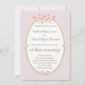 Waterverf Lente Bloem Gouden Trouw Uitnodiging (Voorkant)