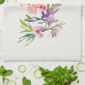 Waterverf lente bloemaccent botanisch theedoek (Gevouwen)