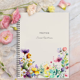 Waterverf Lente Bloemen Bloemen Bloemen Grens Noti Notitieboek