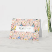 Waterverf Lente Bloemen Botanisch Afstuderen Bedankkaart (Voorkant)