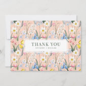 Waterverf Lente Bloemen Botanische bruiloft Bedankkaart (Voorkant)