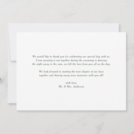 Waterverf Lente Bloemen Botanische bruiloft Bedankkaart (Achterkant)