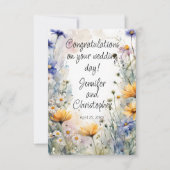 Waterverf Lente Bloemen Bruiloft Felicitaties Kaart (Voorkant)