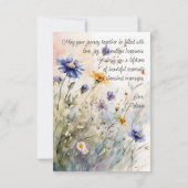 Waterverf Lente Bloemen Bruiloft Felicitaties Kaart (Achterkant)