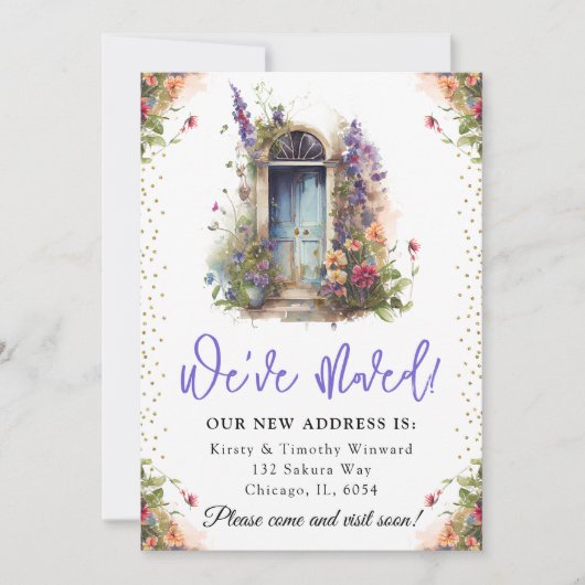 Waterverf Lente bloemen deur nieuwe startpunt Aankondiging (Voorkant)