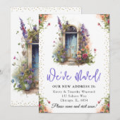 Waterverf Lente bloemen deur nieuwe startpunt Aankondiging (Voorkant / Achterkant)