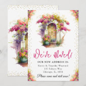 Waterverf Lente bloemen deur nieuwe startpunt Aankondiging (Voorkant / Achterkant)