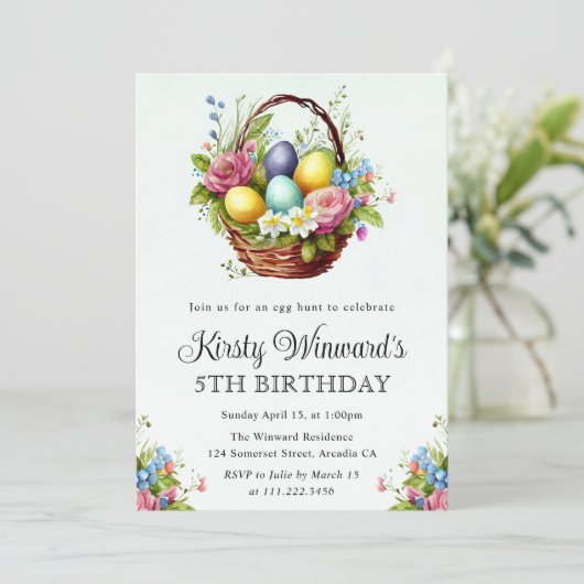 Waterverf Lente bloemen Paasdag Kaart (Staand voorkant)