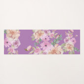 Waterverf Lente Bloemen Patroon Monogram Yogamat (Achterkant (horizontaal))