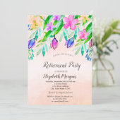 Waterverf Lente Bloemen Pensionering Kaart (Staand voorkant)