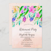 Waterverf Lente Bloemen Pensionering Kaart (Voorkant / Achterkant)