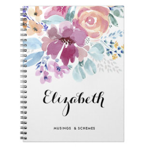 Waterverf Lente Bloemen Posy Custom Notitieboek