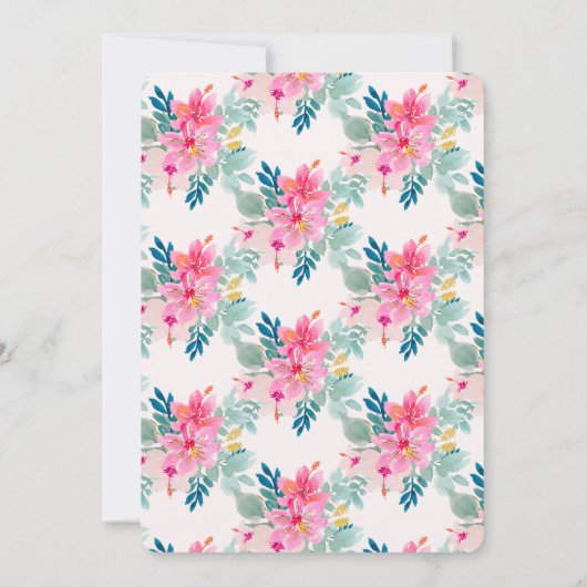 Waterverf Lente Bloemen Sweet 16 Kaart (Achterkant)