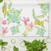 Waterverf lente bloemen theedoek (Gevouwen)