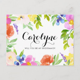 Waterverf Lente-bloemen... Uitnodiging Briefkaart