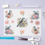 Waterverf lente bloemen & vogels elementen tissuepapier (Craft)