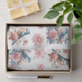 Waterverf lente bloemen & vogels elementen tissuepapier (Geschenk)