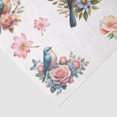 Waterverf lente bloemen & vogels elementen tissuepapier (Detail)