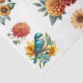 Waterverf lente bloemen & vogels elementen tissuepapier (Detail)