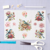 Waterverf lente bloemen & vogels elementen tissuepapier (Craft)