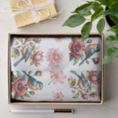 Waterverf lente bloemen & vogels elementen tissuepapier (Geschenk)