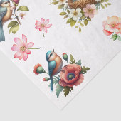 Waterverf lente bloemen & vogels elementen tissuepapier (Detail)