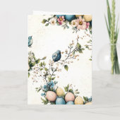 Waterverf Lente Bloemen & Vogels Pasen Feestdagen Kaart (Achterkant)