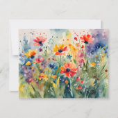 Waterverf Lente Bloemen Wenskaart Bedankkaart (Voorkant)