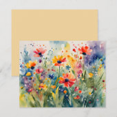 Waterverf Lente Bloemen Wenskaart Bedankkaart (Voorkant / Achterkant)