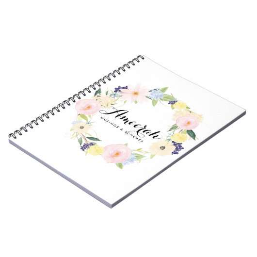 Waterverf Lente Bloemenkrans Custom Notitieboek
