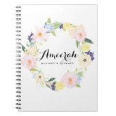 Waterverf Lente Bloemenkrans Custom Notitieboek (Voorkant)