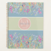 Waterverf lente bloemenmonogram planner (Voorkant)