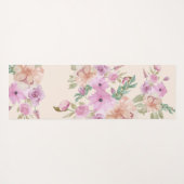 Waterverf lente bloemmotief monogram yogamat (Achterkant (horizontaal))