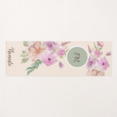 Waterverf lente bloemmotief monogram yogamat (Voorkant (horizontaal))