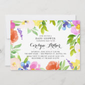 Waterverf Lente Blooms Baby shower Uitnodiging (Voorkant)