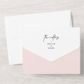 Waterverf Lente Blush en groene bomen in één I All In One Uitnodiging (Achterkant)