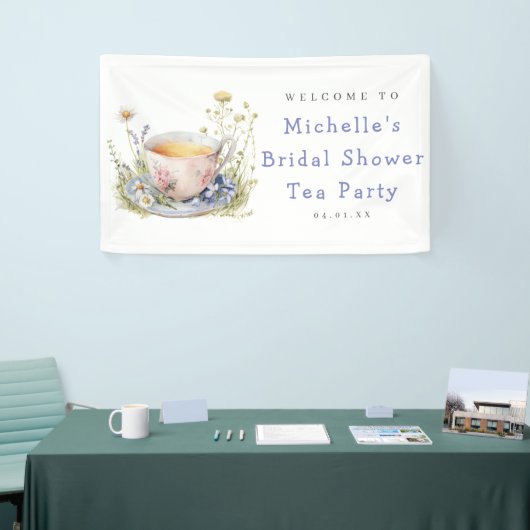 Waterverf Lente Bruidsuitnodiging Theepartij Welko Spandoek (Beurs)