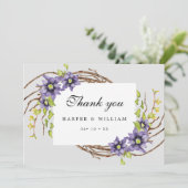 Waterverf lente bruiloft bedankkaart (Staand voorkant)