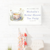 Waterverf Lente Bruiloftsontbijt Theepartij Welkom Spandoek (Insitu)