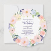 Waterverf Lente Floral Wreath Wedding Invitation Kaart (Voorkant)