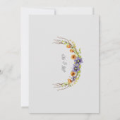 Waterverf lente floreuze kleurige bruiloft kaart (Achterkant)