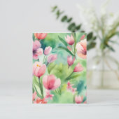Waterverf Lente Flowers Briefkaart (Staand voorkant)