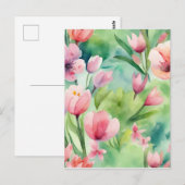 Waterverf Lente Flowers Briefkaart (Voorkant / Achterkant)