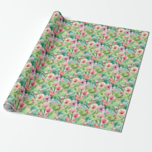 Waterverf Lente Flowers Cadeaupapier