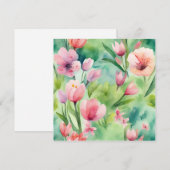 Waterverf Lente Flowers Kaart (Voorkant / Achterkant)