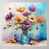 Waterverf Lente Flowers Poster (Voorkant)