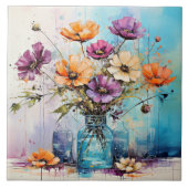 Waterverf Lente Flowers Tegeltje (Voorkant)