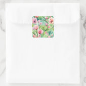 Waterverf Lente Flowers Vierkante Sticker (Tas)