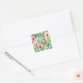 Waterverf Lente Flowers Vierkante Sticker (Envelop)